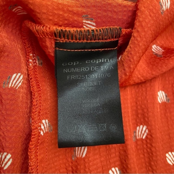 COP.COPINE Serquet mini dress red orange summer 36 lightweight feminine timeless - Picture 9 of 16